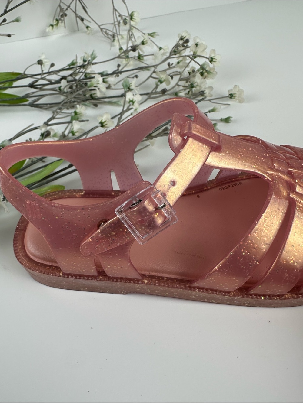 Mini Melissa Pink Glitter Jelly Sandals Toddler Size 13 - Picture 5 of 13